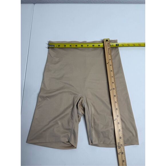 Spanx Shaping Shorts Womens Sz L High Waisted Slimming Slimplicity Mid-Thigh Tan - Picture 3 of 6